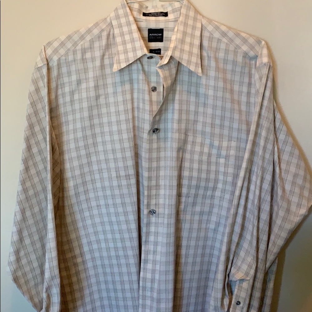Arrow USA Cream/Brown Dress Shirt